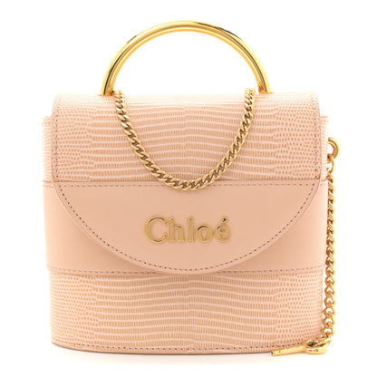 Chloe Calfskin Lizard Embossed Small Aby Lock Delicate Pink 1 of 11