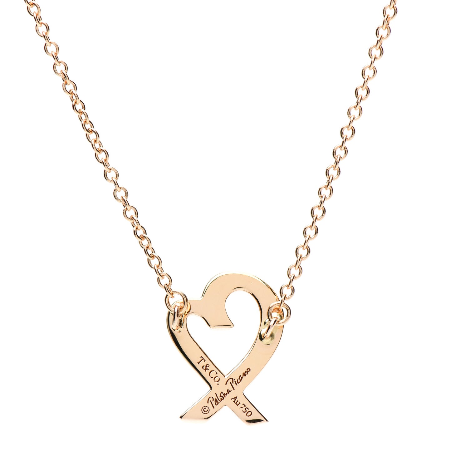 18K Rose Gold Mini Paloma Picasso Loving Heart Pendant Necklace