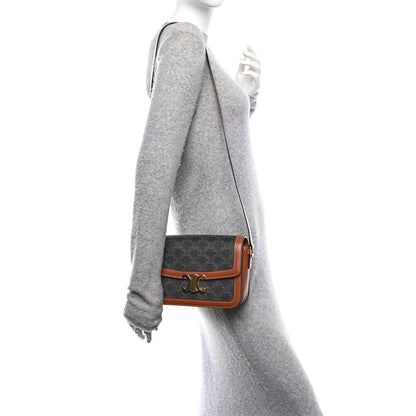 Celine Triomphe Canvas Calfskin Medium Triomphe Bag Tan 2 of 13