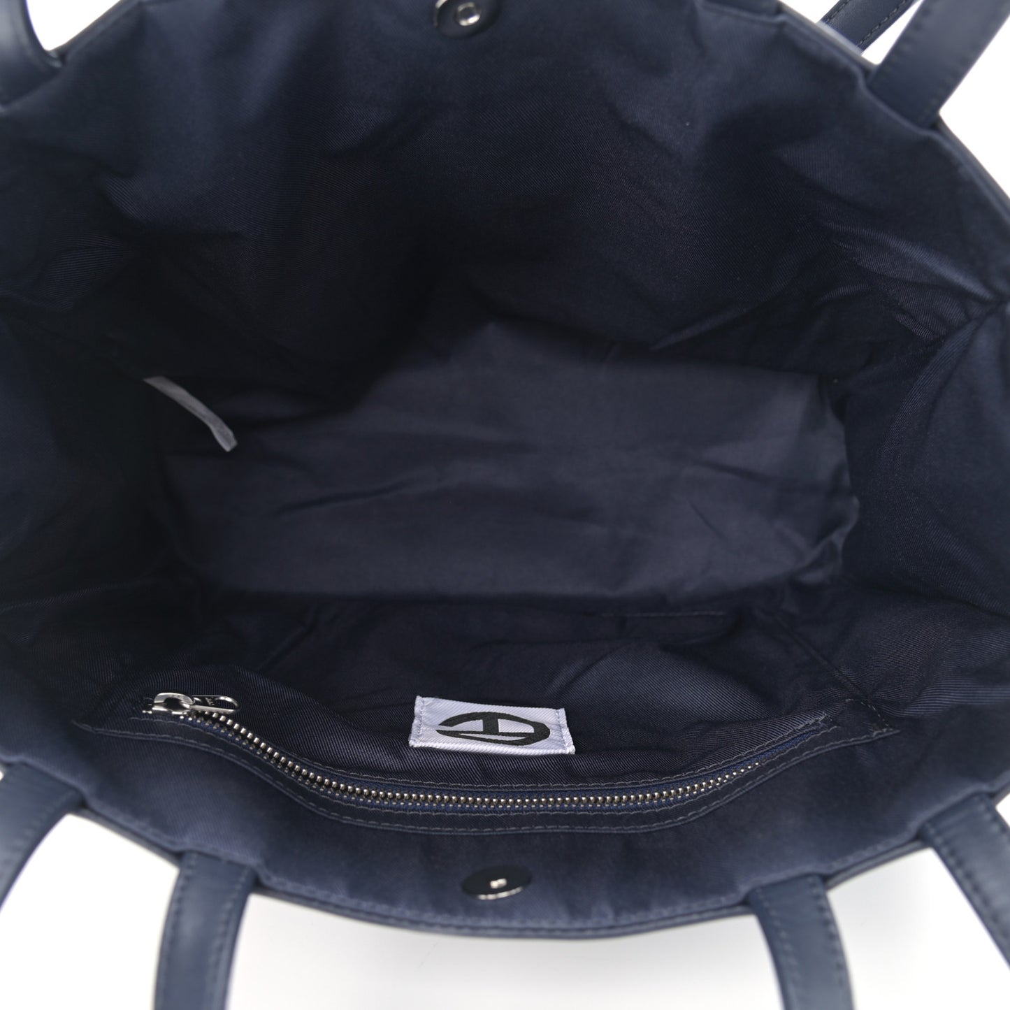 Vegan Leather Medium Shopping Bag Navy