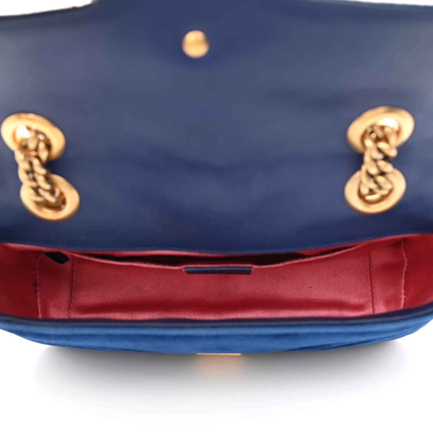 Gucci Velvet Matelasse Mini GG Marmont Shoulder Bag Cobalt Blue 5 of 11