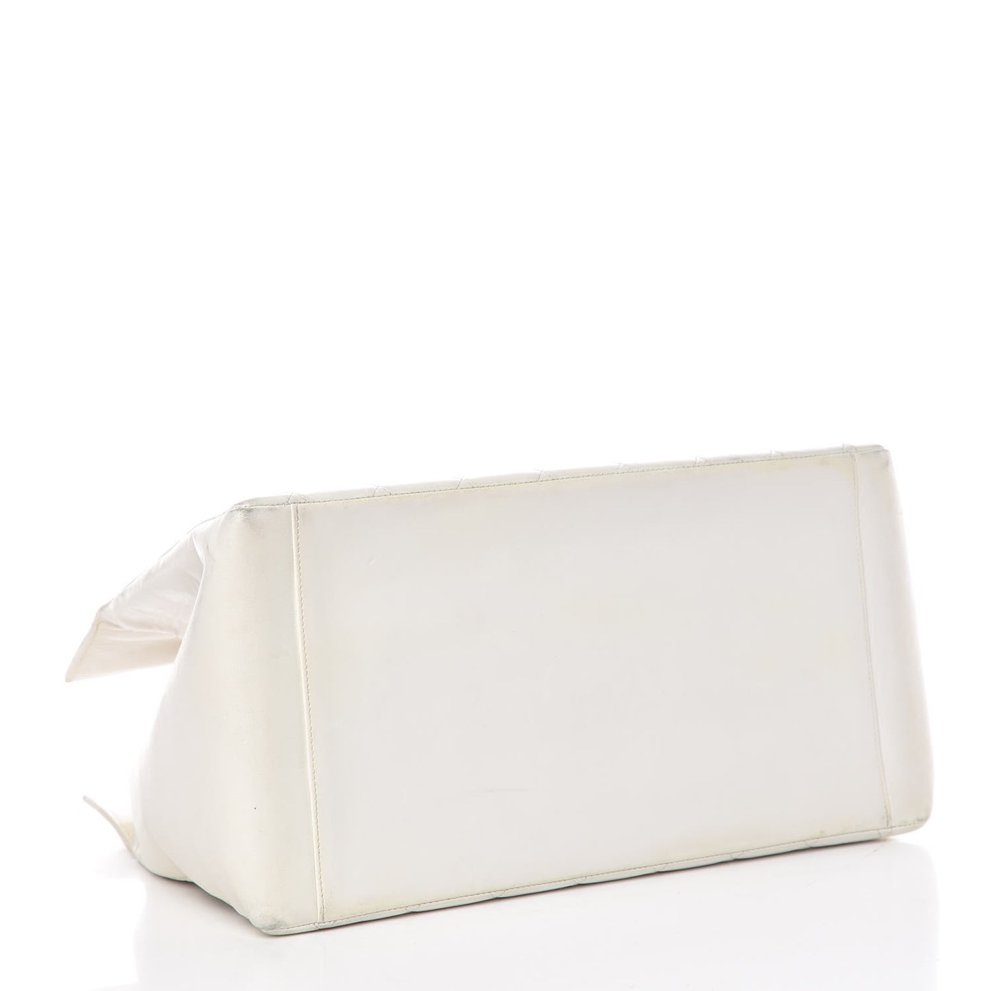 Calfskin Quilted Shopping Tote White