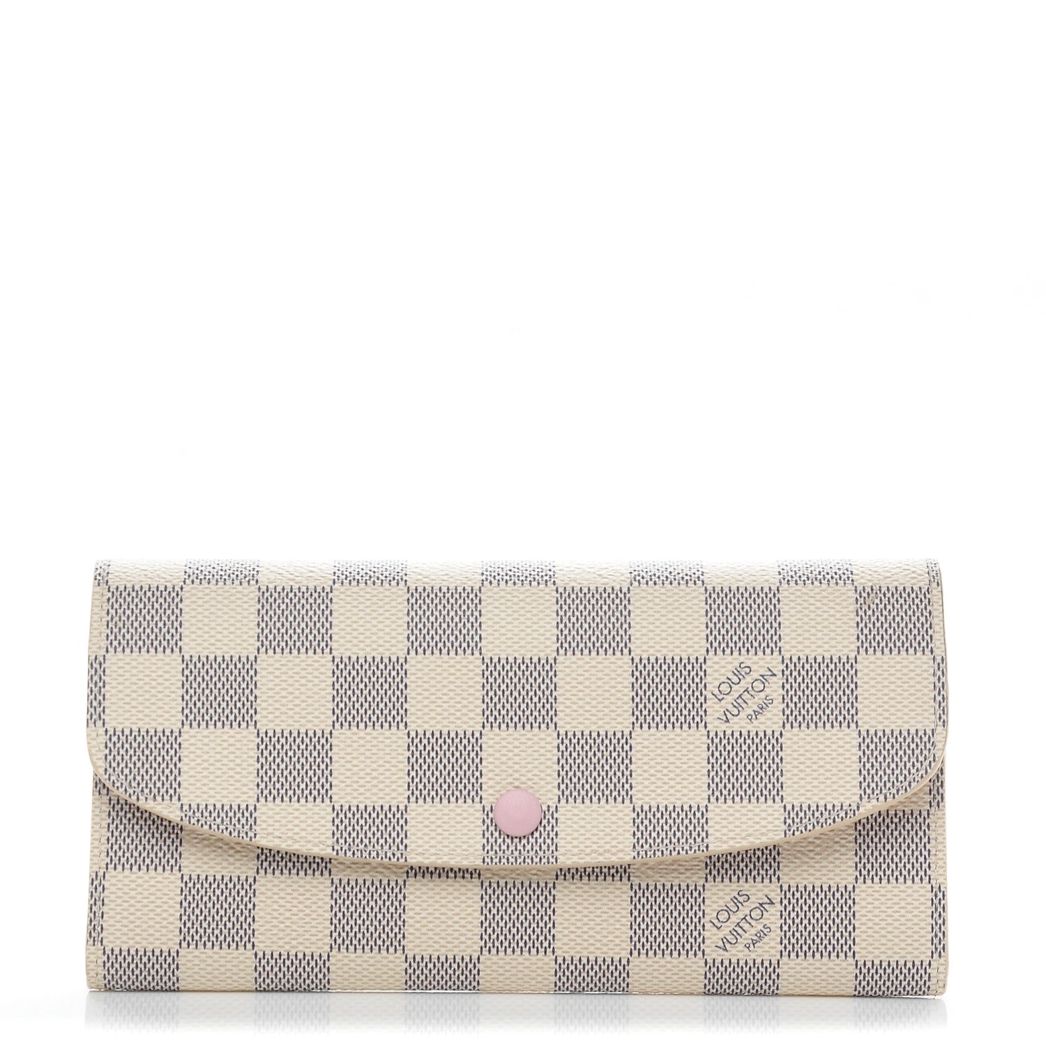 Louis Vuitton Damier Azur Emilie Wallet Rose Ballerine 1 of 7