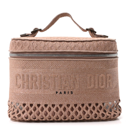 Christian Dior Mesh Embroidered Diortravel Vanity Case Clay 1 of 10