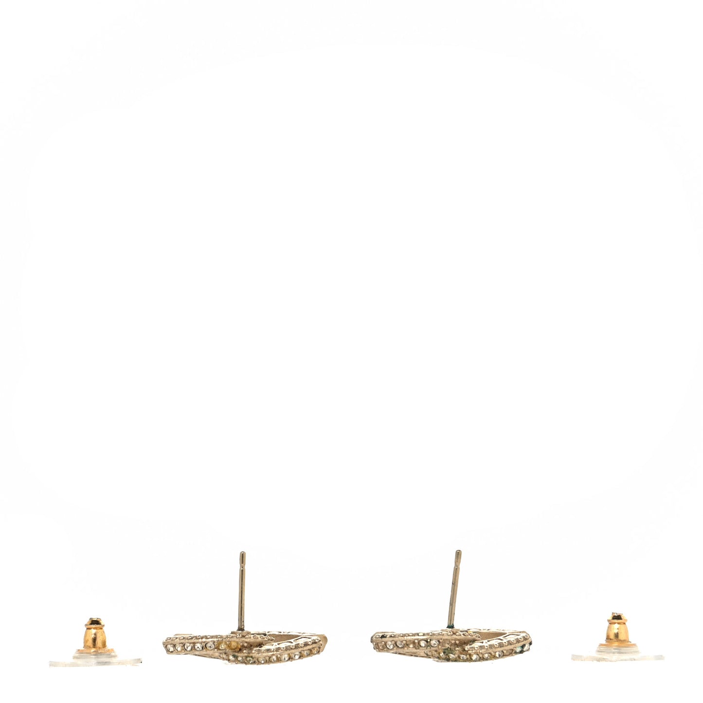 Crystal CC Earrings Light Gold