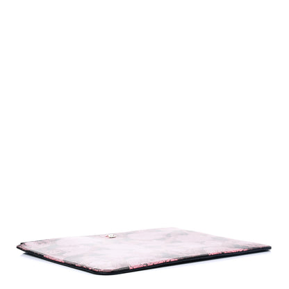 Chanel Coated Canvas Lambskin Quilted Large Camellia Cosmetic Case Pink Black 3 of 5