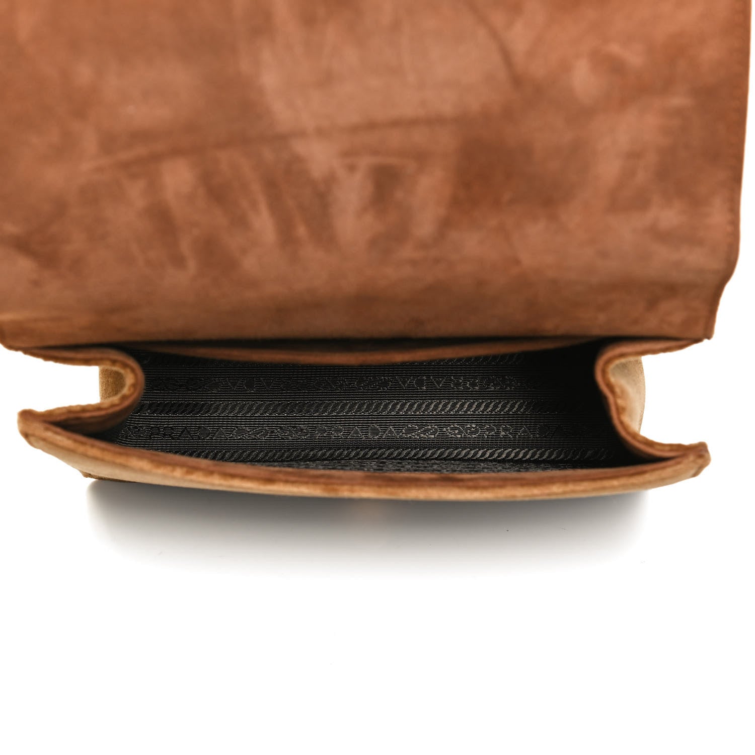 Prada Velluto Ricamo Cahier Shoulder Bag Cammello 9 of 11