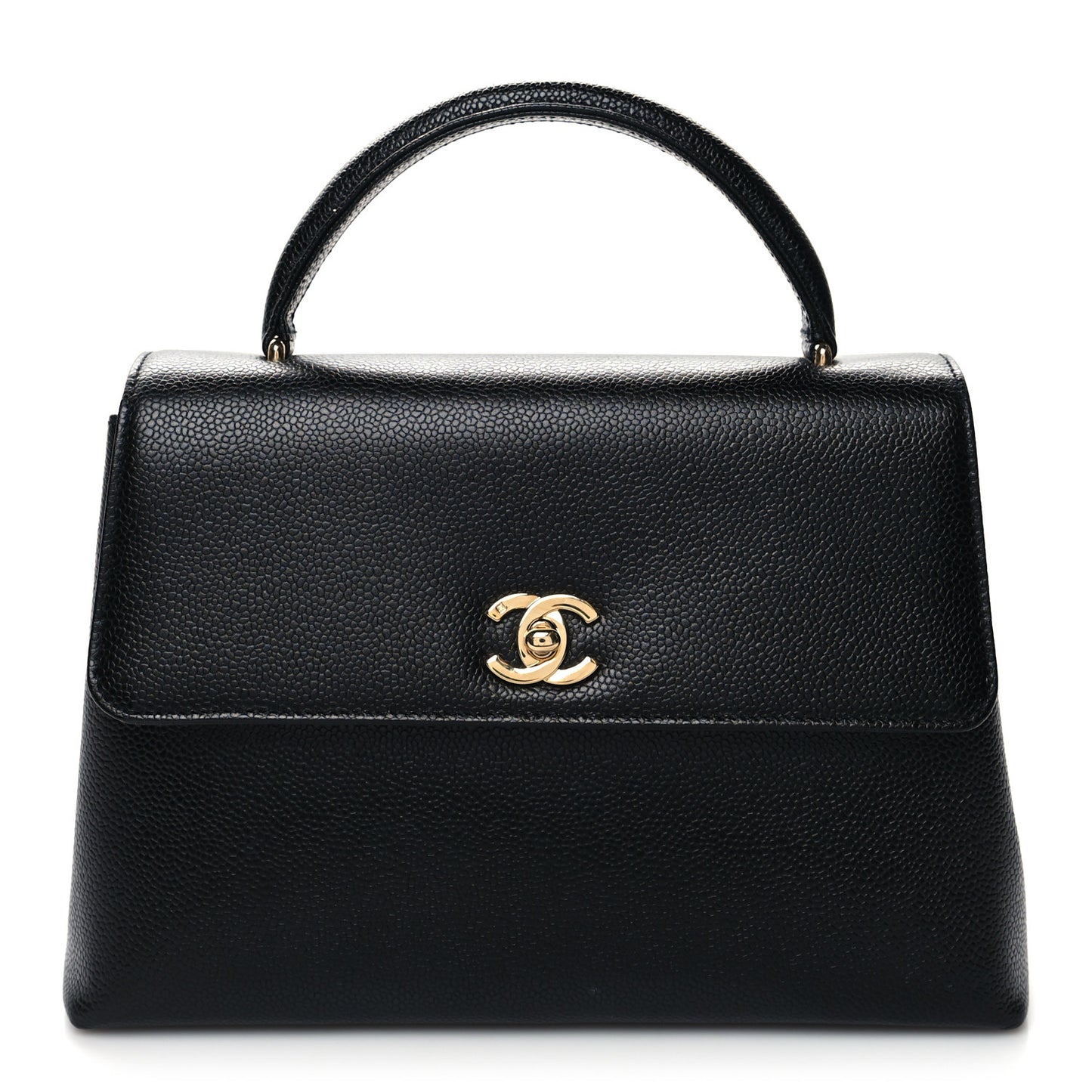 Caviar Medium Kelly Flap Black