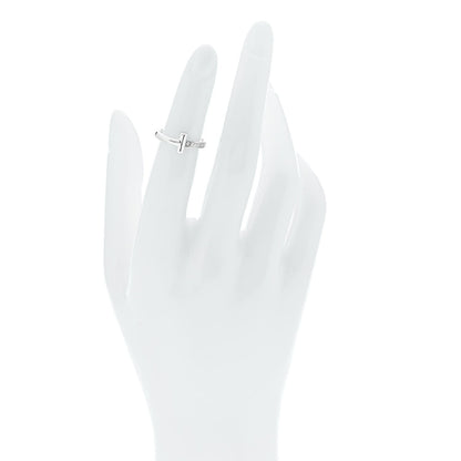 Tiffany 18K White Gold Diamond T T1 Ring 47 4 2 of 4