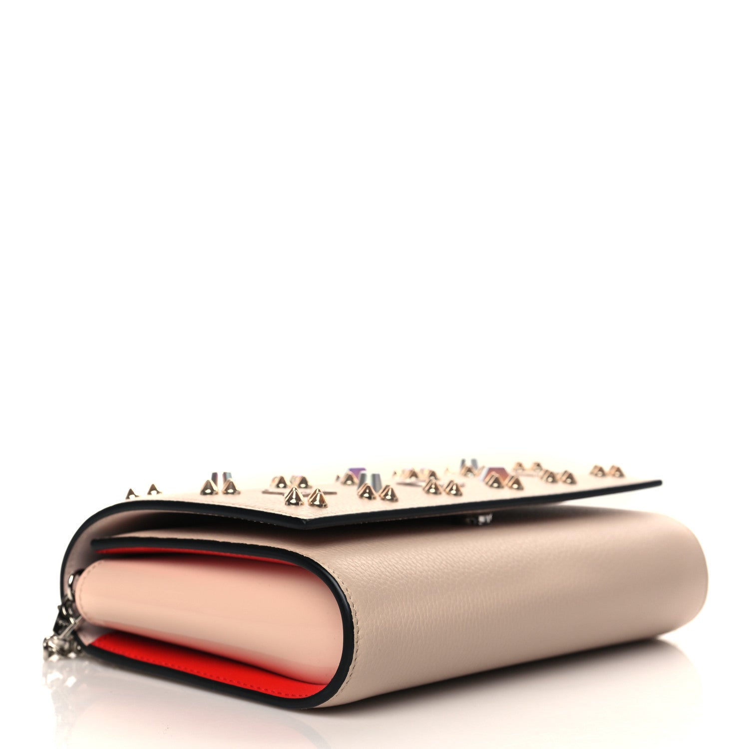 Christian Louboutin Calfskin Spikes Loubinthesky Paloma Clutch Ballerina 4 of 7