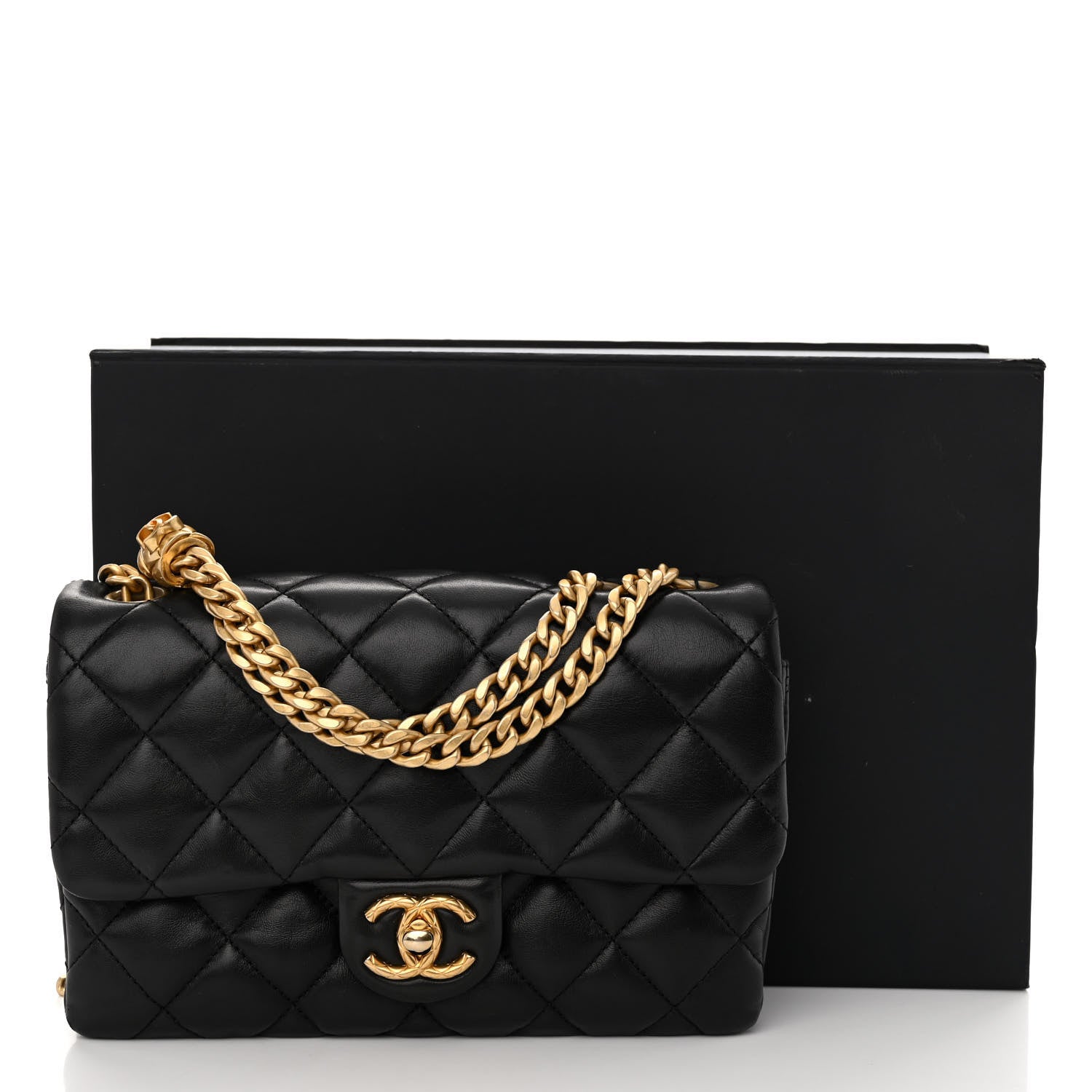 Chanel Lambskin Quilted Small Pillow Crush Flap Black 10 of 10