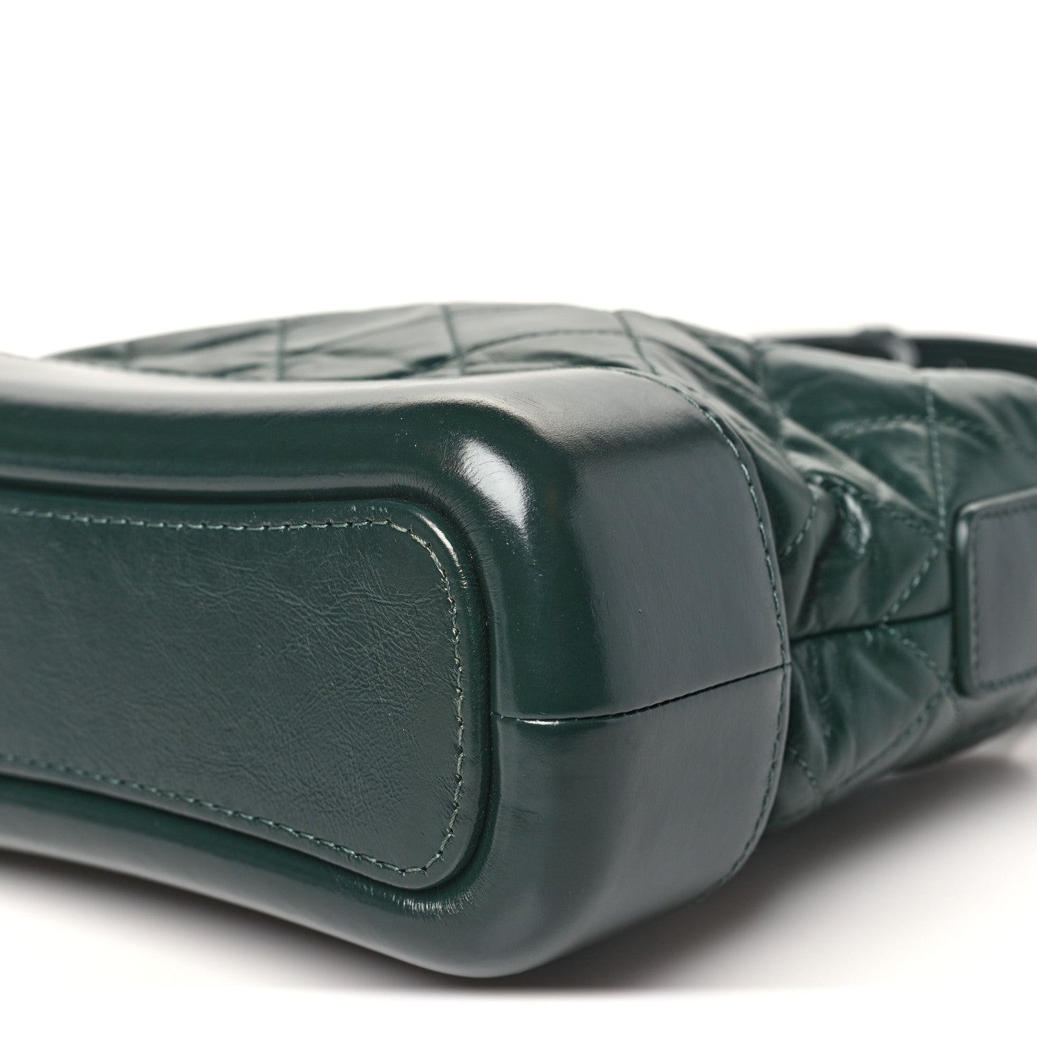 Chanel Aged Calfskin Quilted Small Gabrielle Hobo Dark Green 10 of 10