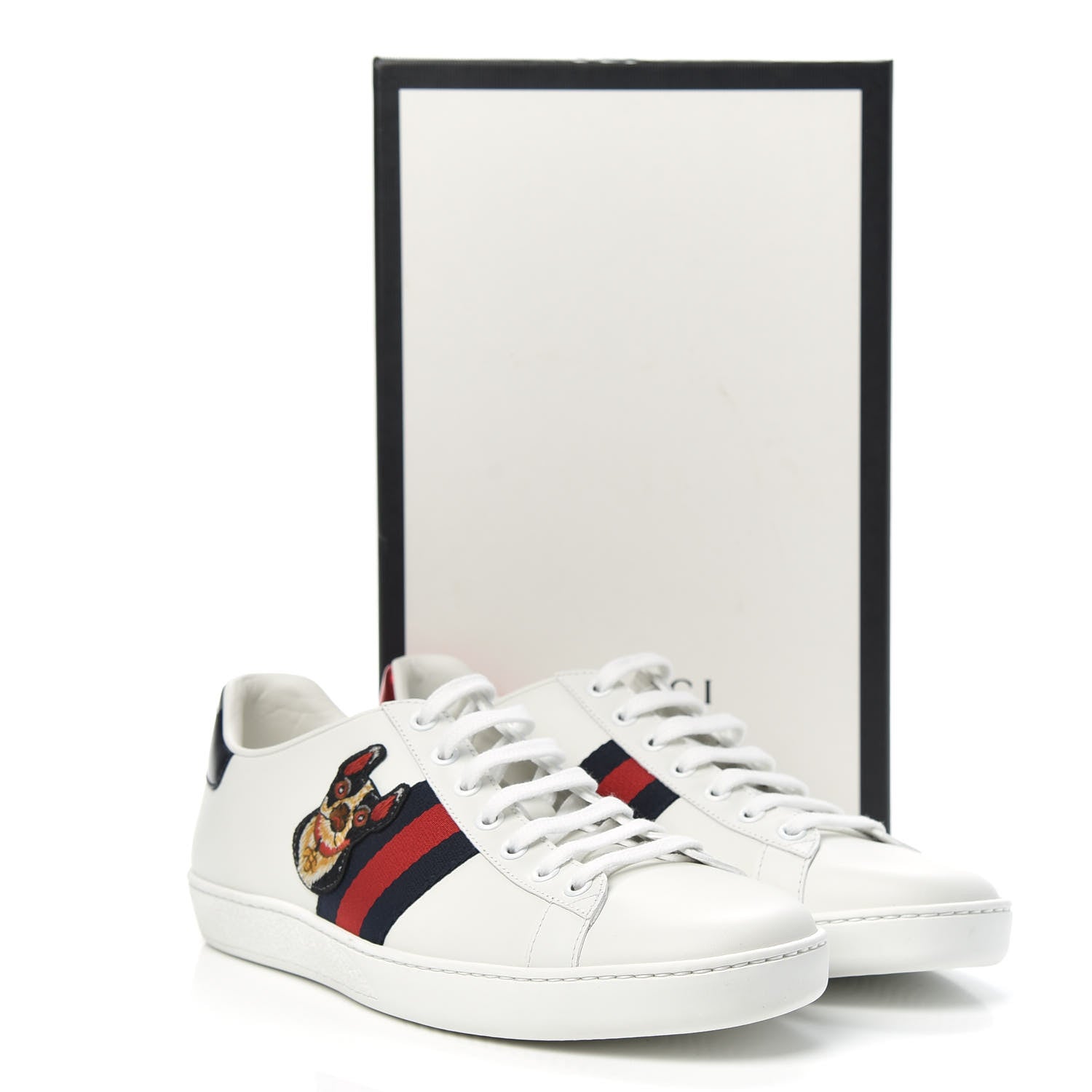 Gucci Calfskin Web Bosco Embroidered Ace Sneakers 39.5 White 11 of 11