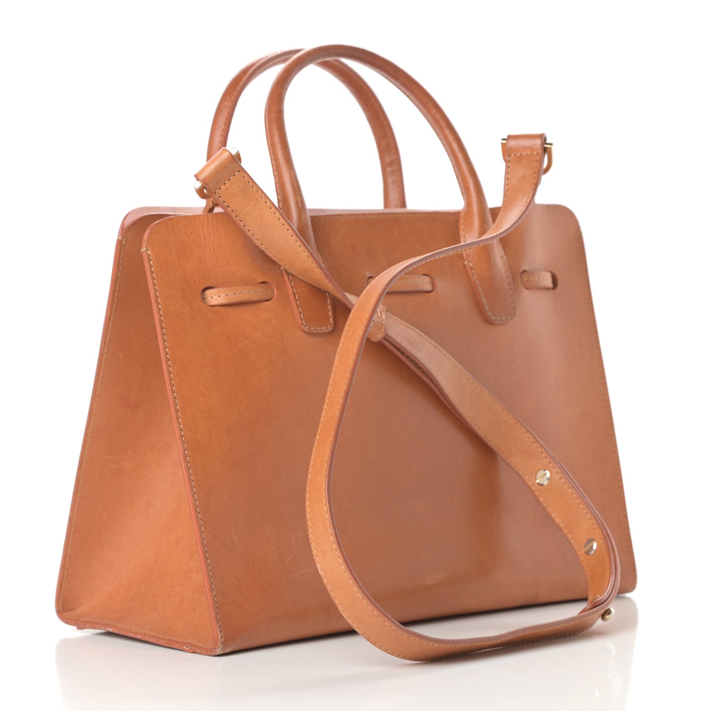 Vegetable Tanned Calfskin Mini Sun Bag Cammello