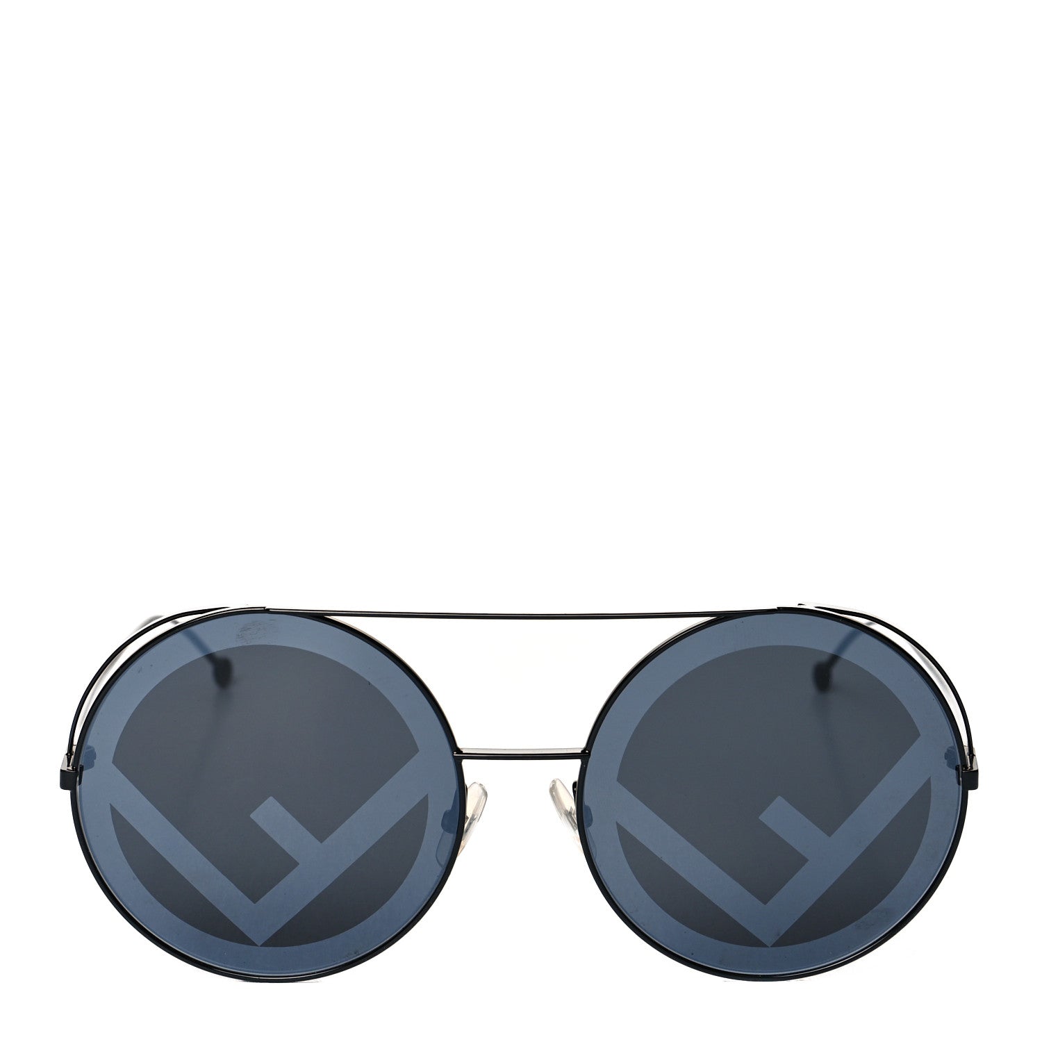 Fendi Metal F is Fendi Printed Run Away Round Frame Sunglasses FF 0285/S Black 2 of 7