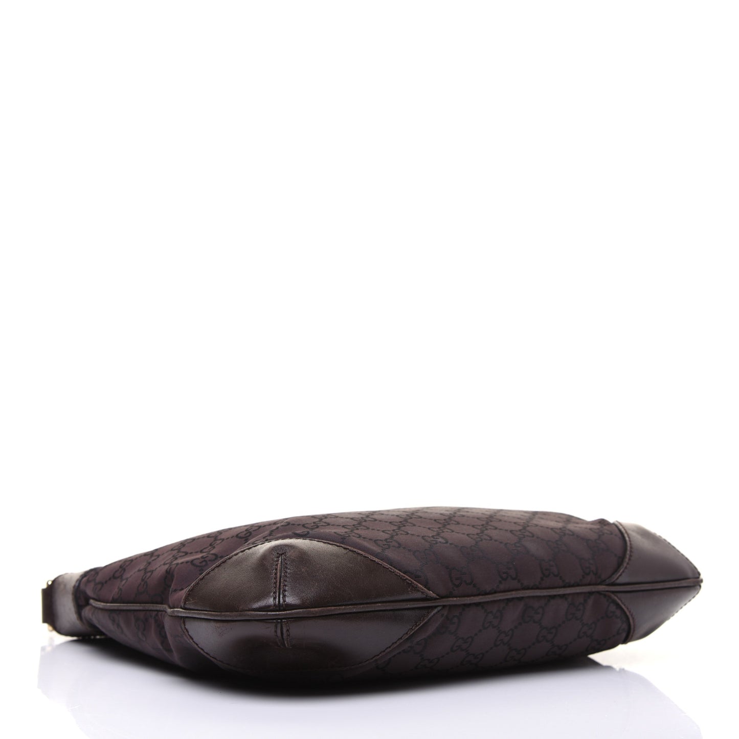 Nylon Monogram Signature Hobo Shoulder Bag Dark Brown