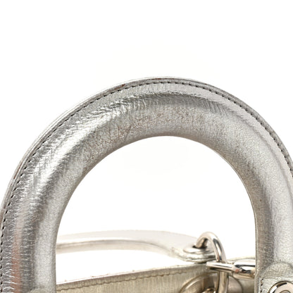 Christian Dior Metallic Grained Calfskin Cannage Small Lucky Badges My Lady Dior Silver 12 of 21