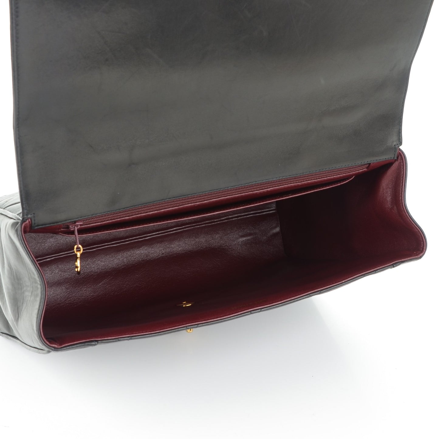 Lambskin Quilted Jumbo Kelly Flap Black