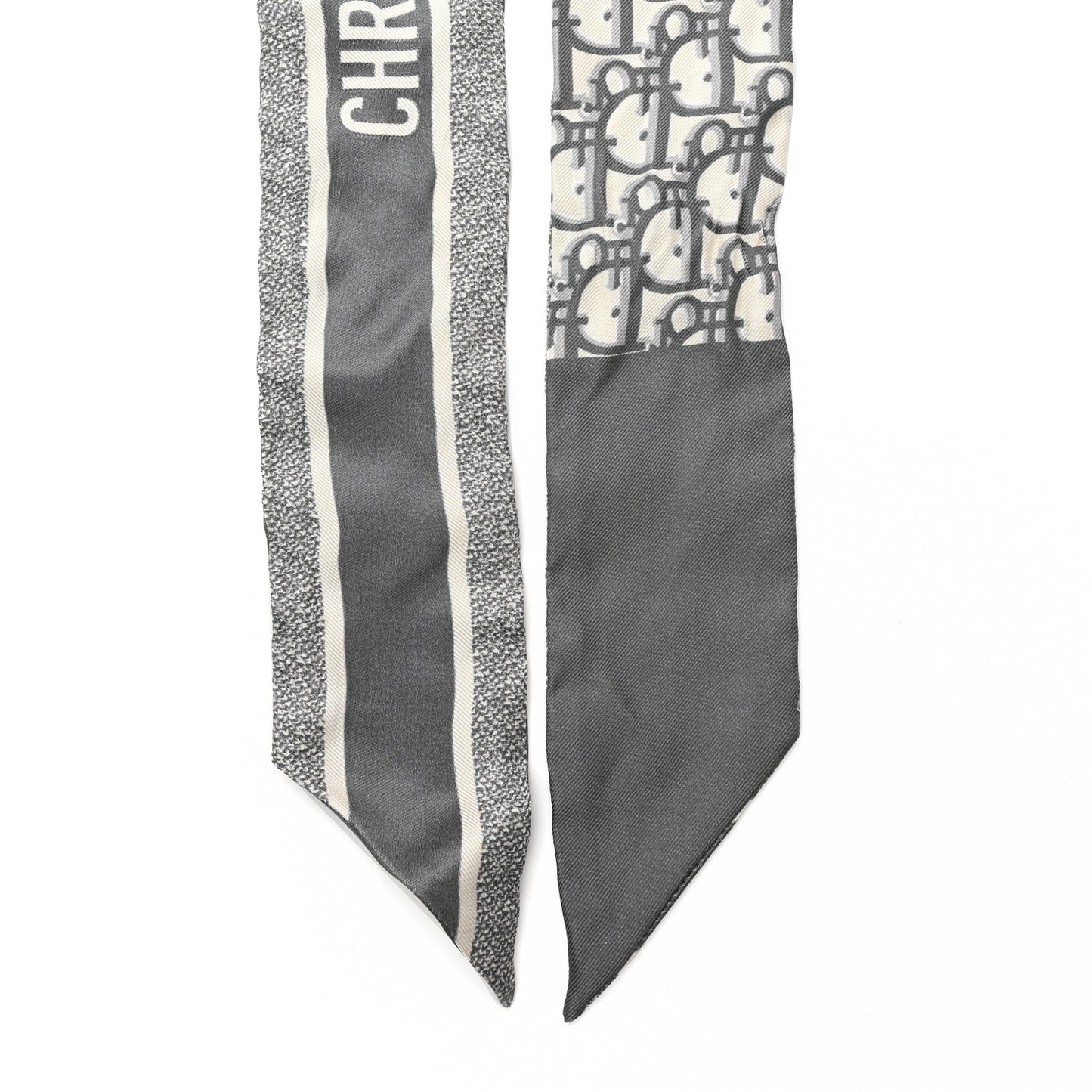 Silk Oblique Mitzah Scarf Grey