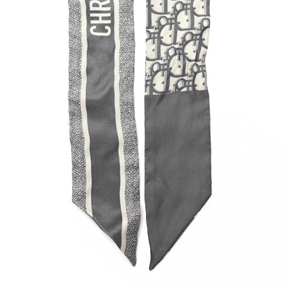 Christian Dior Silk Oblique Mitzah Scarf Grey 2 of 6