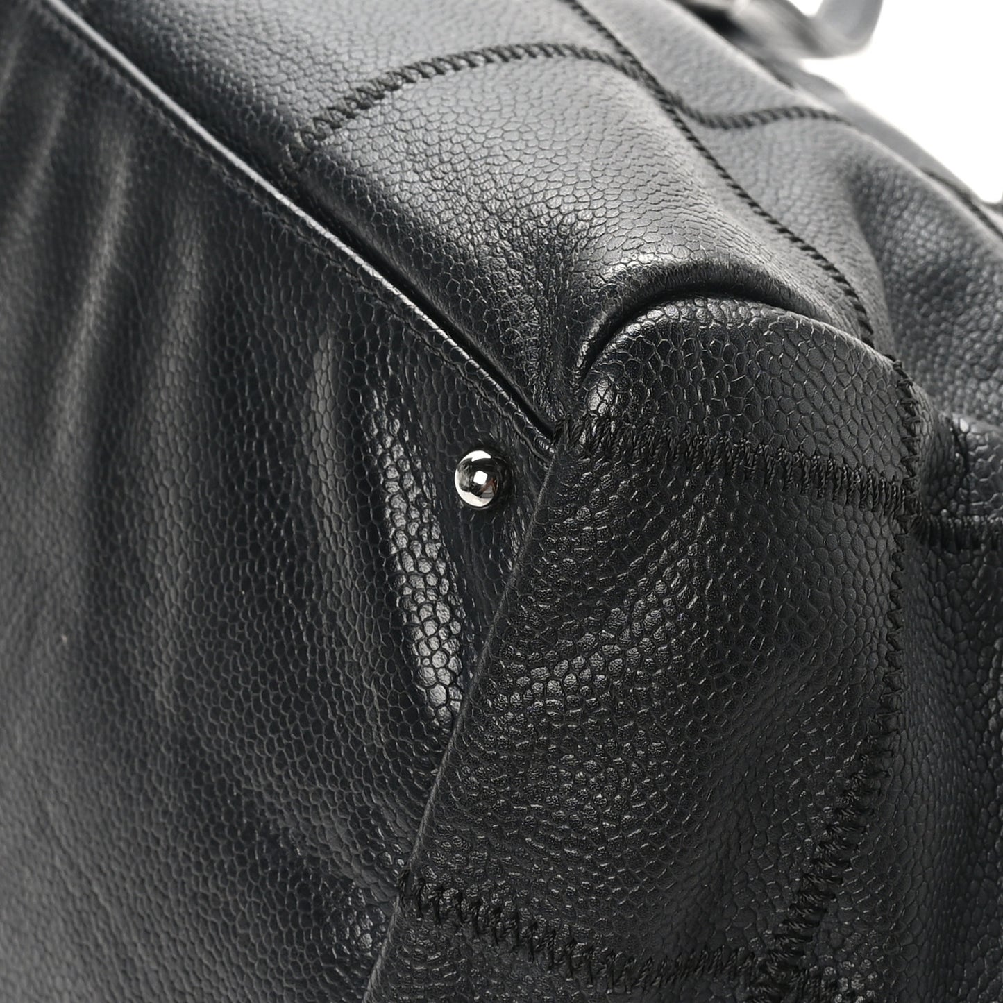 Caviar Square Stitched Bowler Black