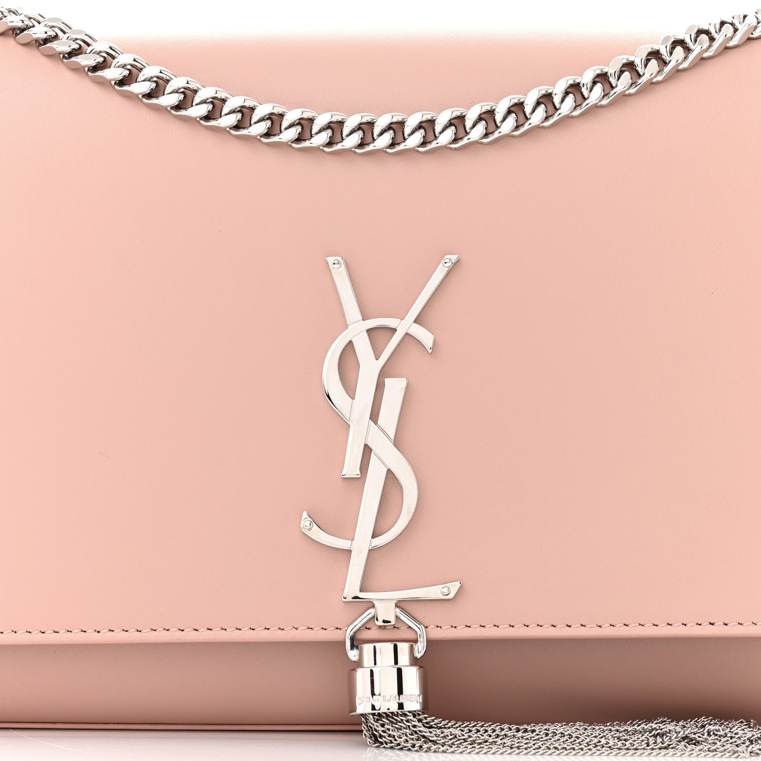 Saint Laurent Grain De Poudre Medium Classic Monogram Kate Tassel Satchel Pale Blush 8 of 10