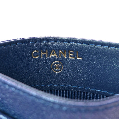Chanel Iridescent Caviar Quilted Card Holder Dark Blue 6 of 9