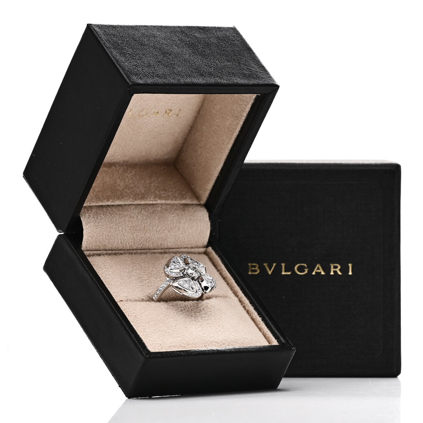 18K White Gold Diamond Fiorever Pave Ring 54 6.75
