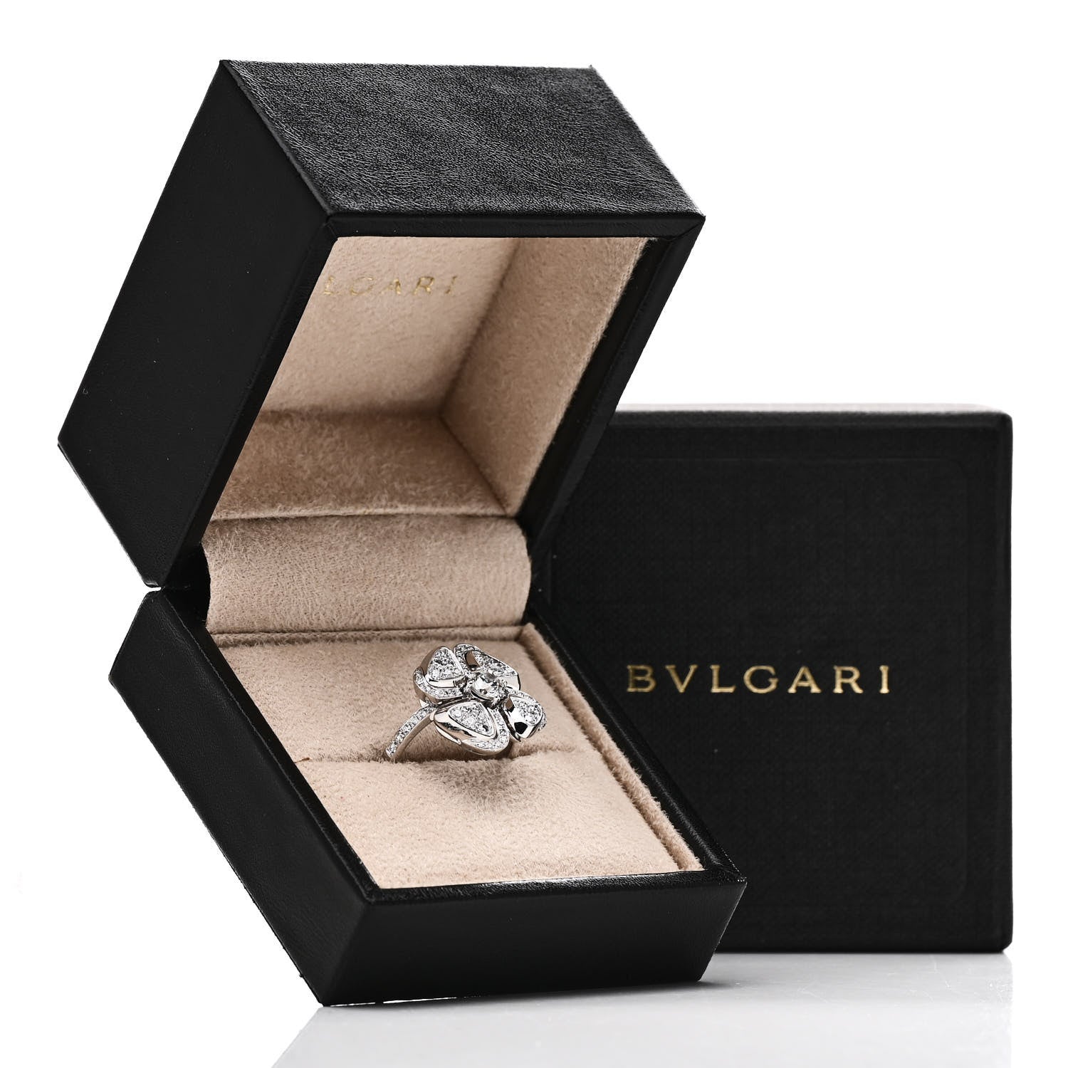Bulgari 18K White Gold Diamond Fiorever Pave Ring 54 6.75 7 of 7