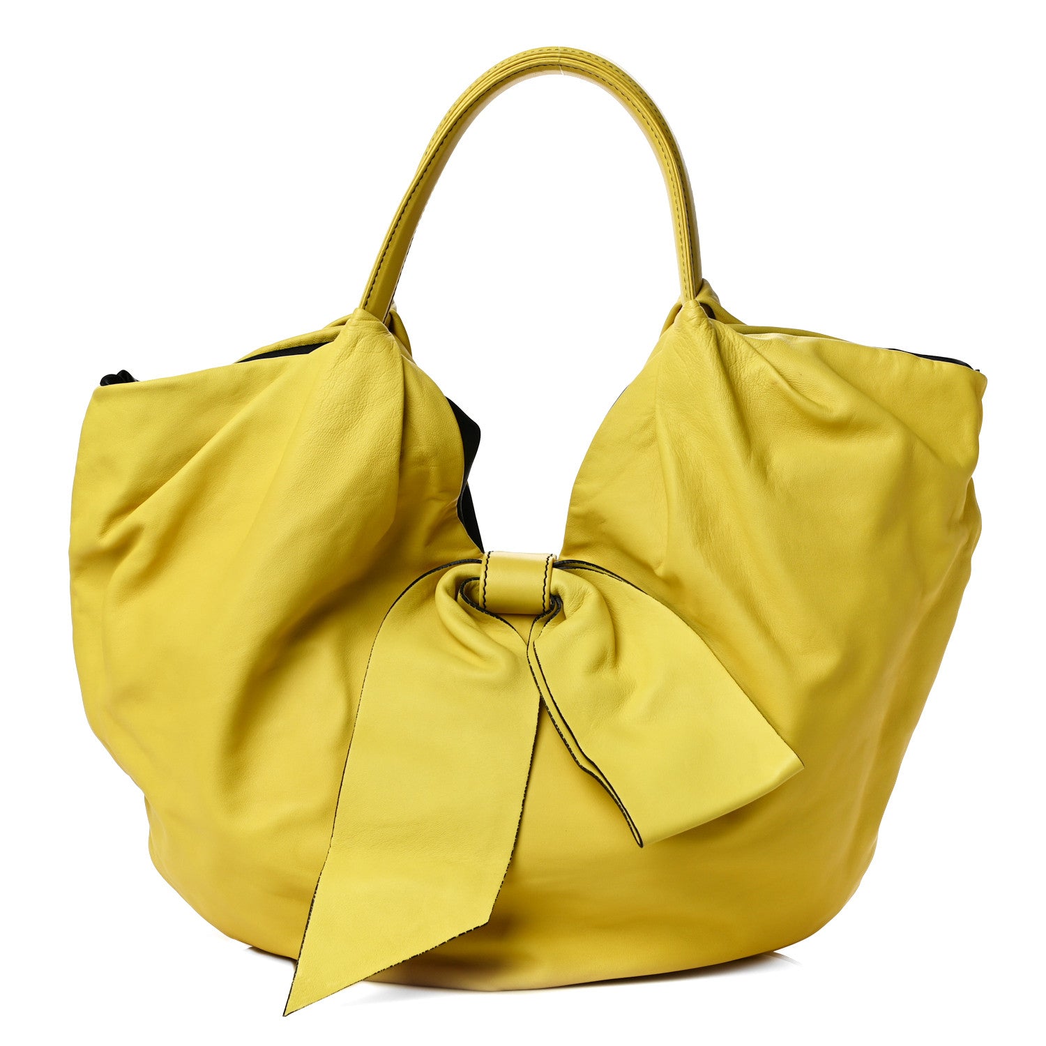 Valentino Garavani Nappa 360 Bow Shoulder Bag Yellow 1 of 16