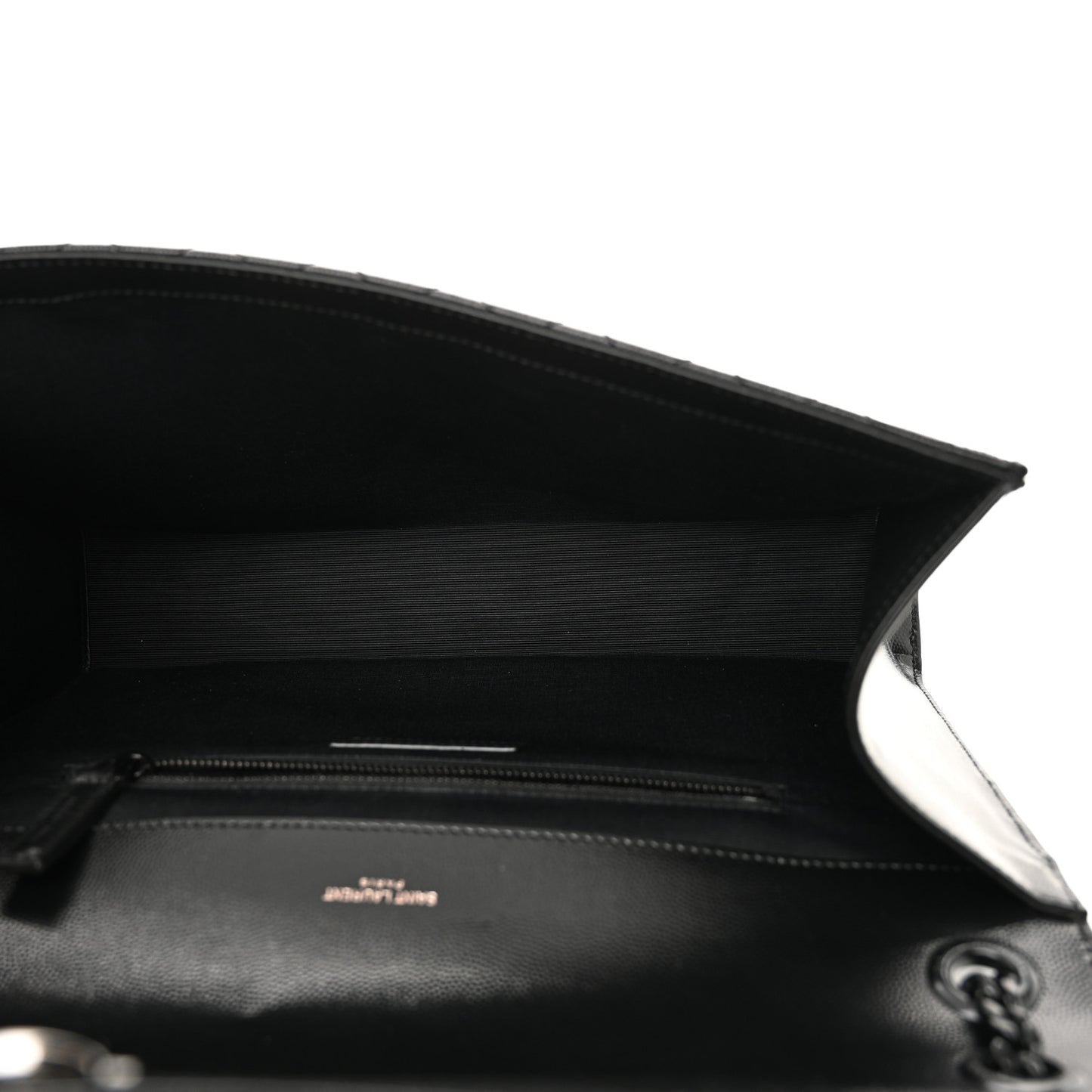 Grain De Poudre Textured Mixed Matelasse Large Triquilt Monogram Monochrome Satchel Black