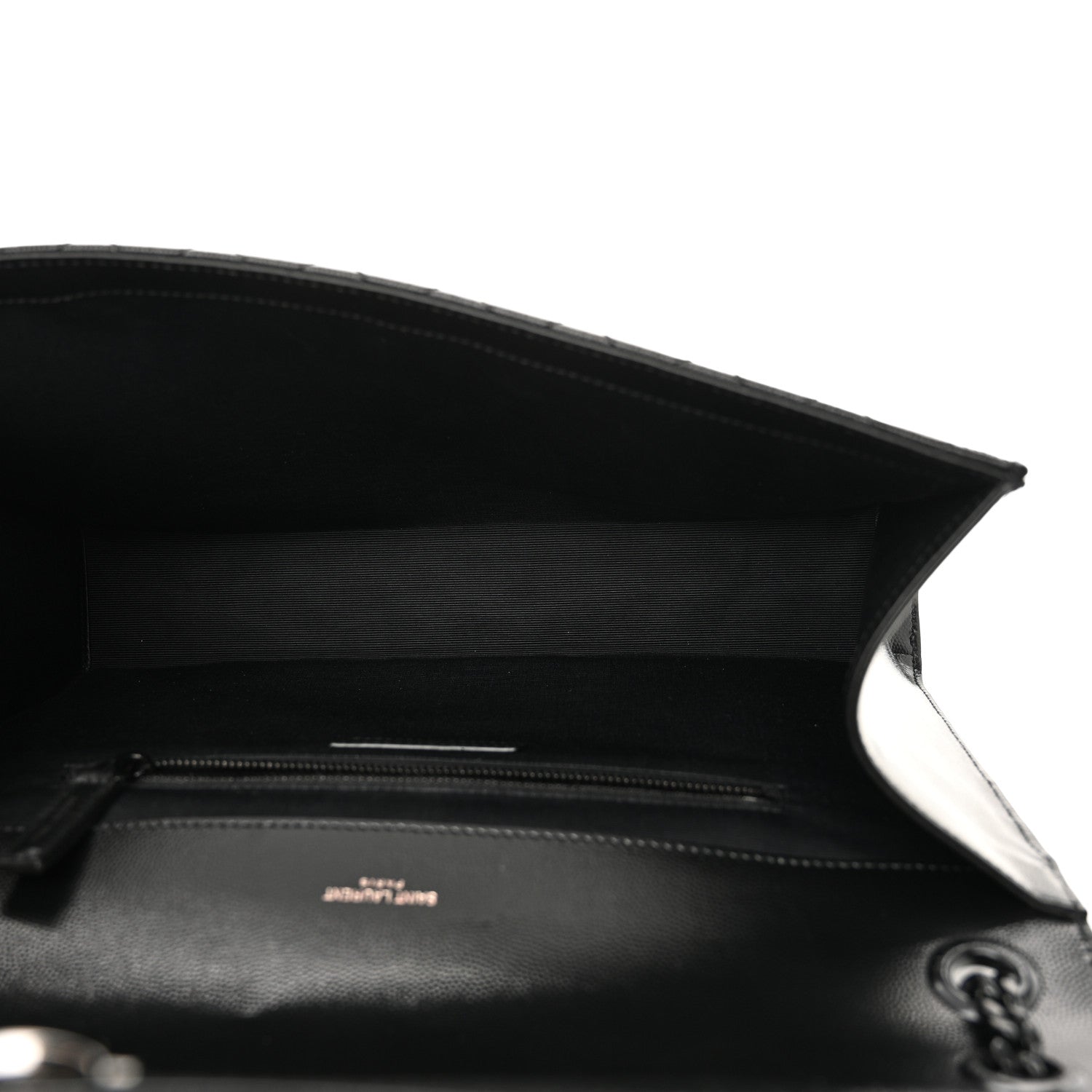 Saint Laurent Grain De Poudre Textured Mixed Matelasse Large Triquilt Monogram Monochrome Satchel Black 5 of 9