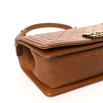 Chanel Caviar Quilted Medium Boy Flap Light Brown 7 of 10