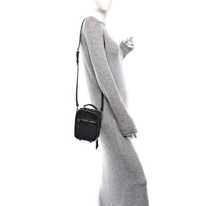 Fendi Recycled Fabric Jacquard Vitello Astro Micro FF Mini Trolley Bag Asfalto Black 2 of 9