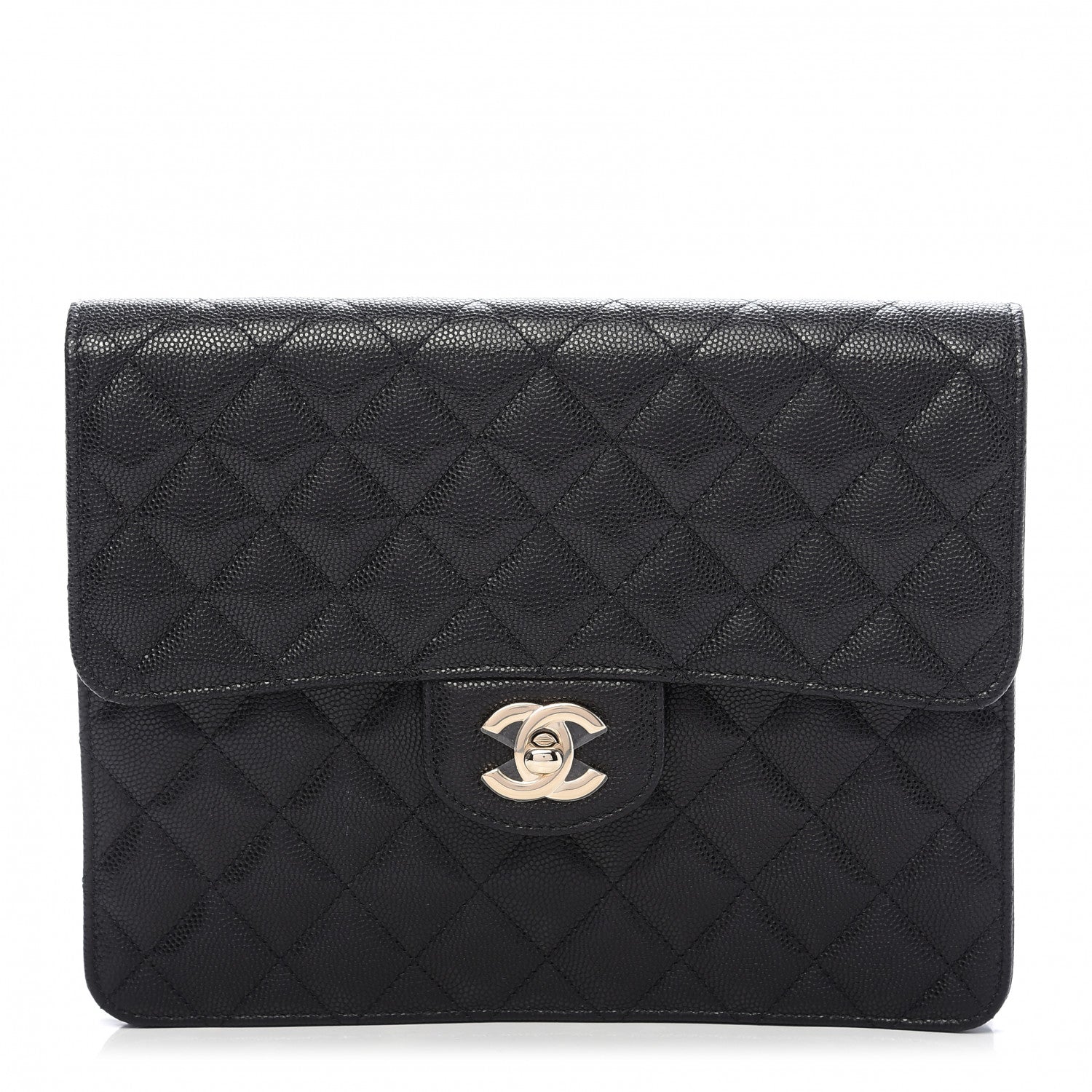 Chanel Caviar Quilted Square Flap Clutch Black 1 of 10
