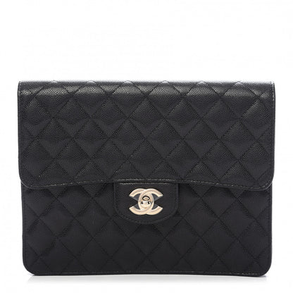 Chanel Caviar Quilted Square Flap Clutch Black 1 of 10