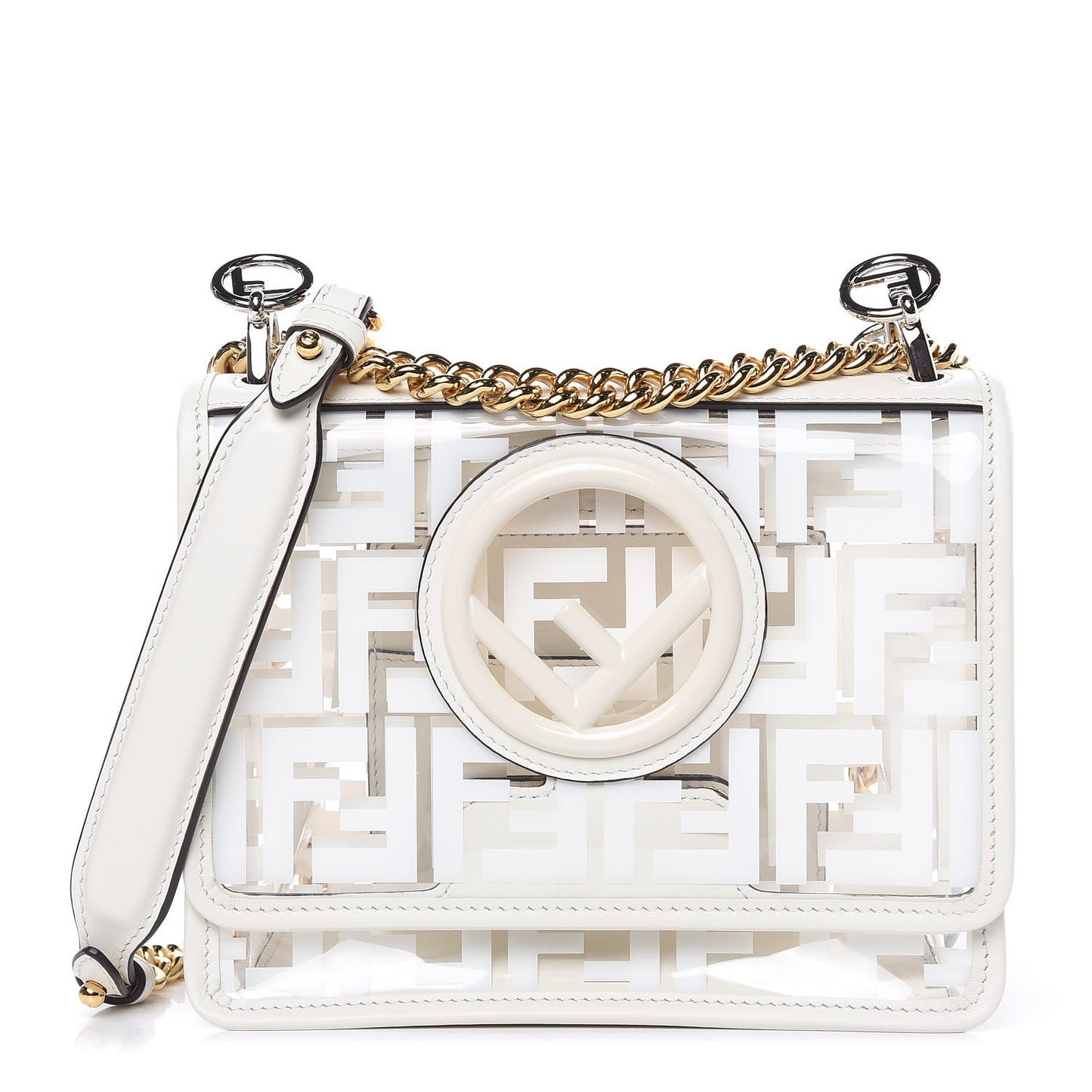 TPU FF Vitello Century F is Fendi Small Kan I Shoulder Bag White