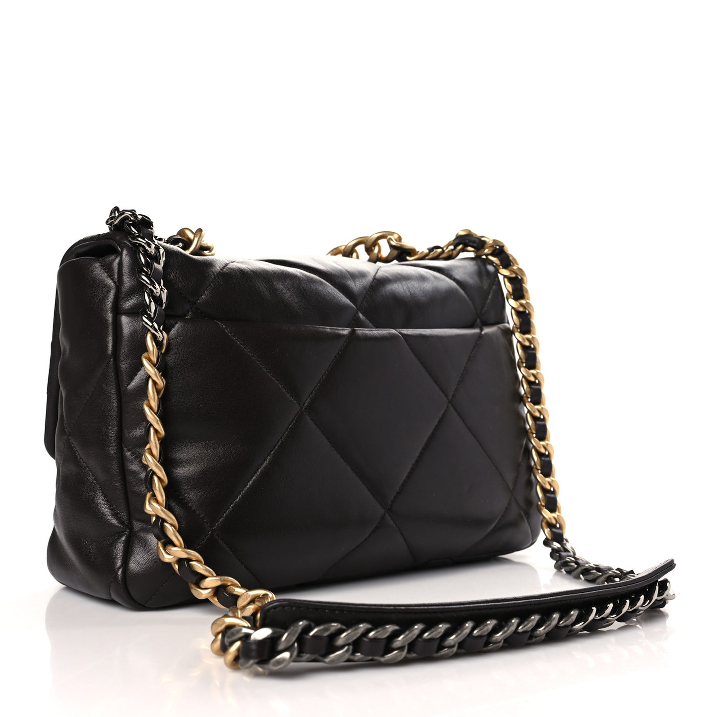 Lambskin Quilted Large Chanel 19 Flap Dark Brown