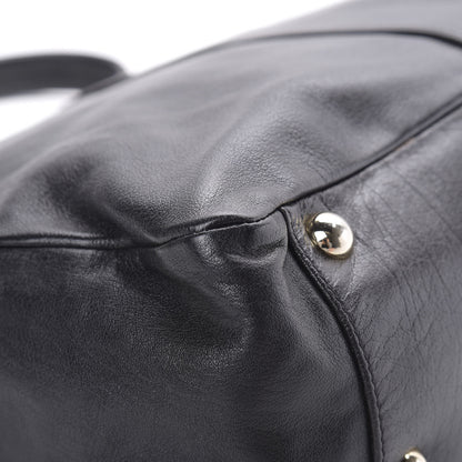 Mulberry Calfskin Push Lock Satchel Black 13 of 15