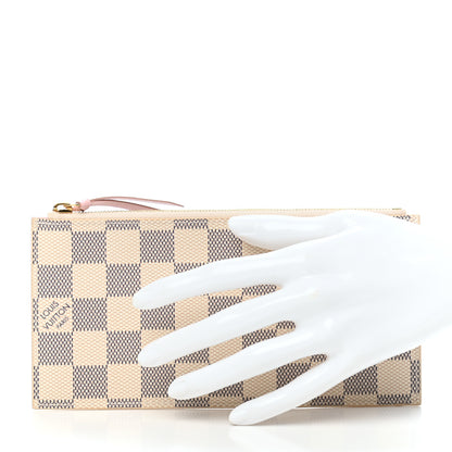 Louis Vuitton Damier Azur Felicie Chain Wallet Zippered Insert Rose Ballerine 2 of 6
