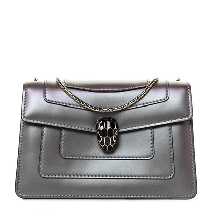 Bulgari Iridescent Calfskin Serpenti Forever Crossbody Bag Purple 1 of 8
