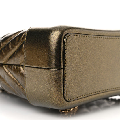 Chanel Metallic Aged Calfskin Chevron Quilted Small Gabrielle Backpack Gold 9 of 10