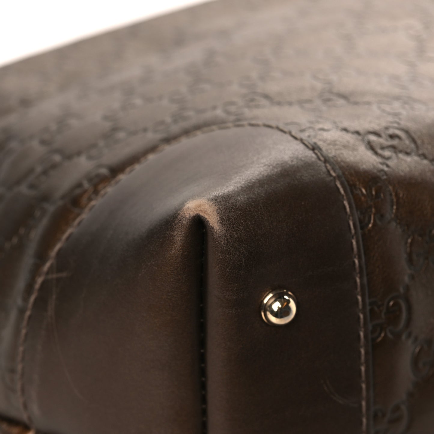 Metallic Guccissima Medium Heart Bit Charm Hobo Bronze
