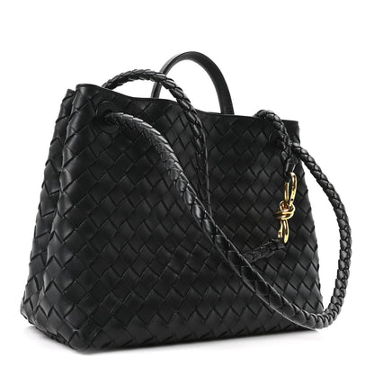 Bottega Veneta Nappa Intrecciato Medium Andiamo Shoulder Bag Black 3 of 9