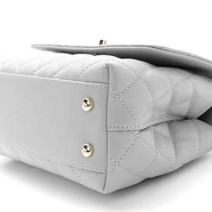 Chanel Caviar Quilted Mini Coco Handle Flap Light Grey 10 of 11