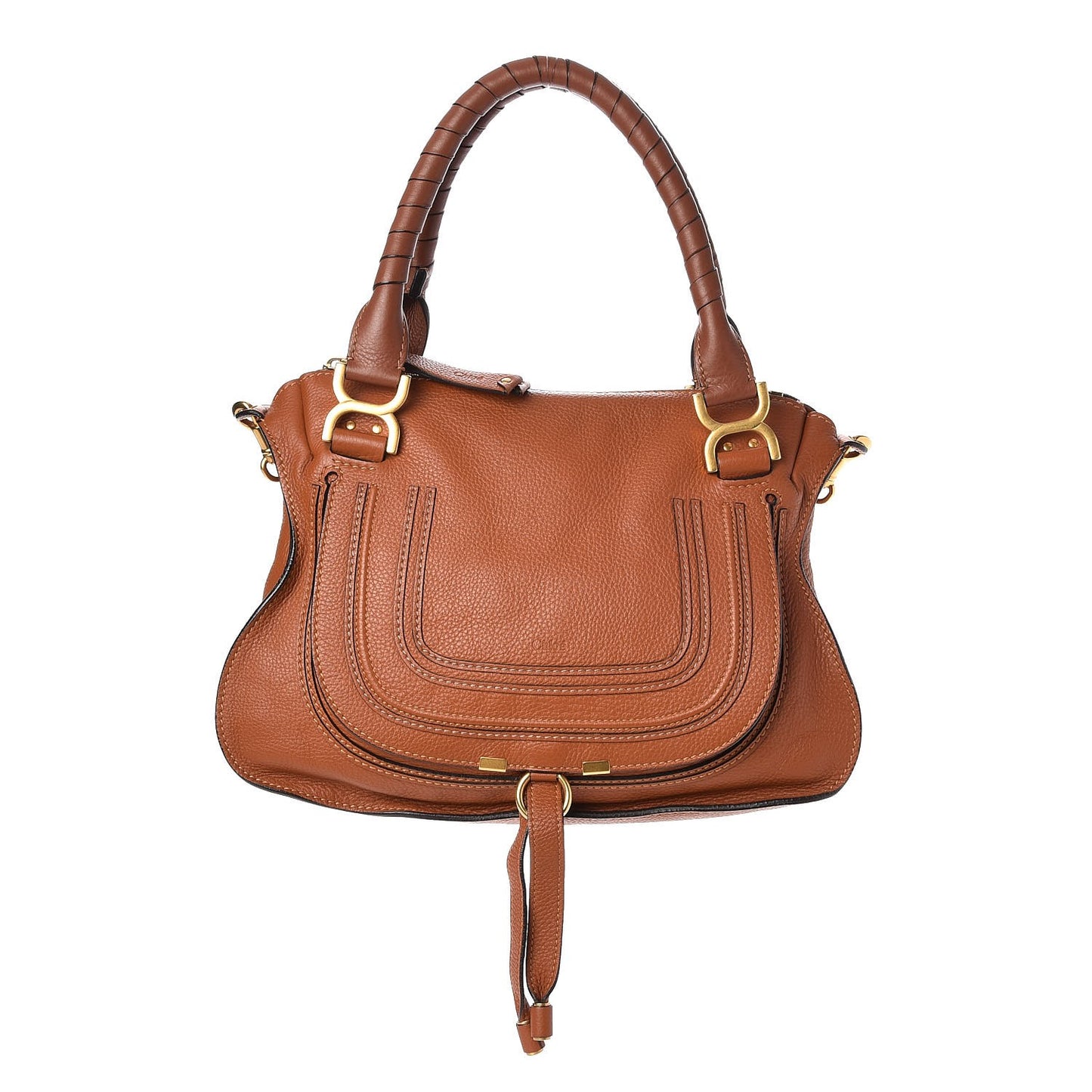 Calfskin Medium Marcie Satchel Tan
