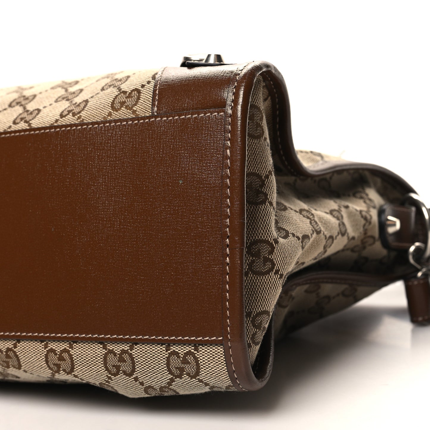 X GUCCI GG Monogram Azalea Calfskin Neo Classic Silver Hardware Medium City Beige Ebony Brown Sugar