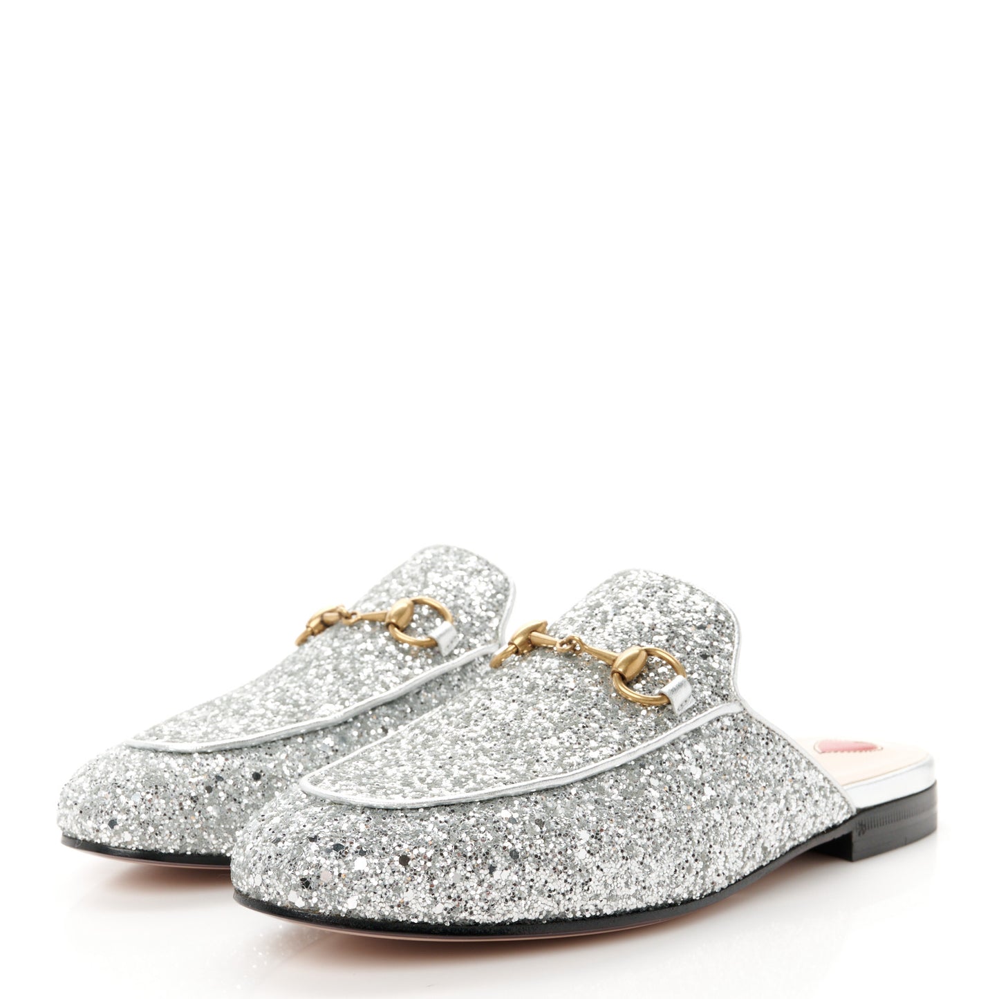 Glitter Womens Princetown Slippers 36 Silver