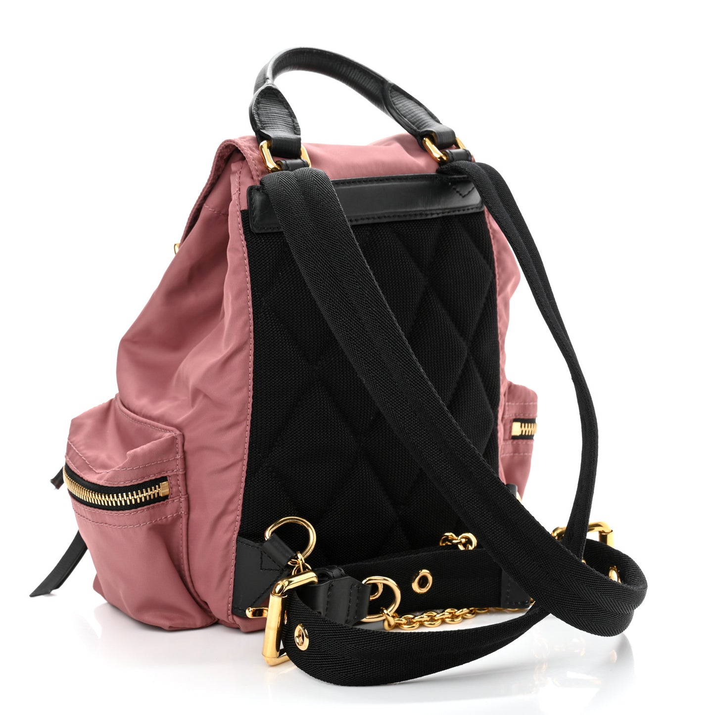 Nylon Small Rucksack Backpack Mauve Pink