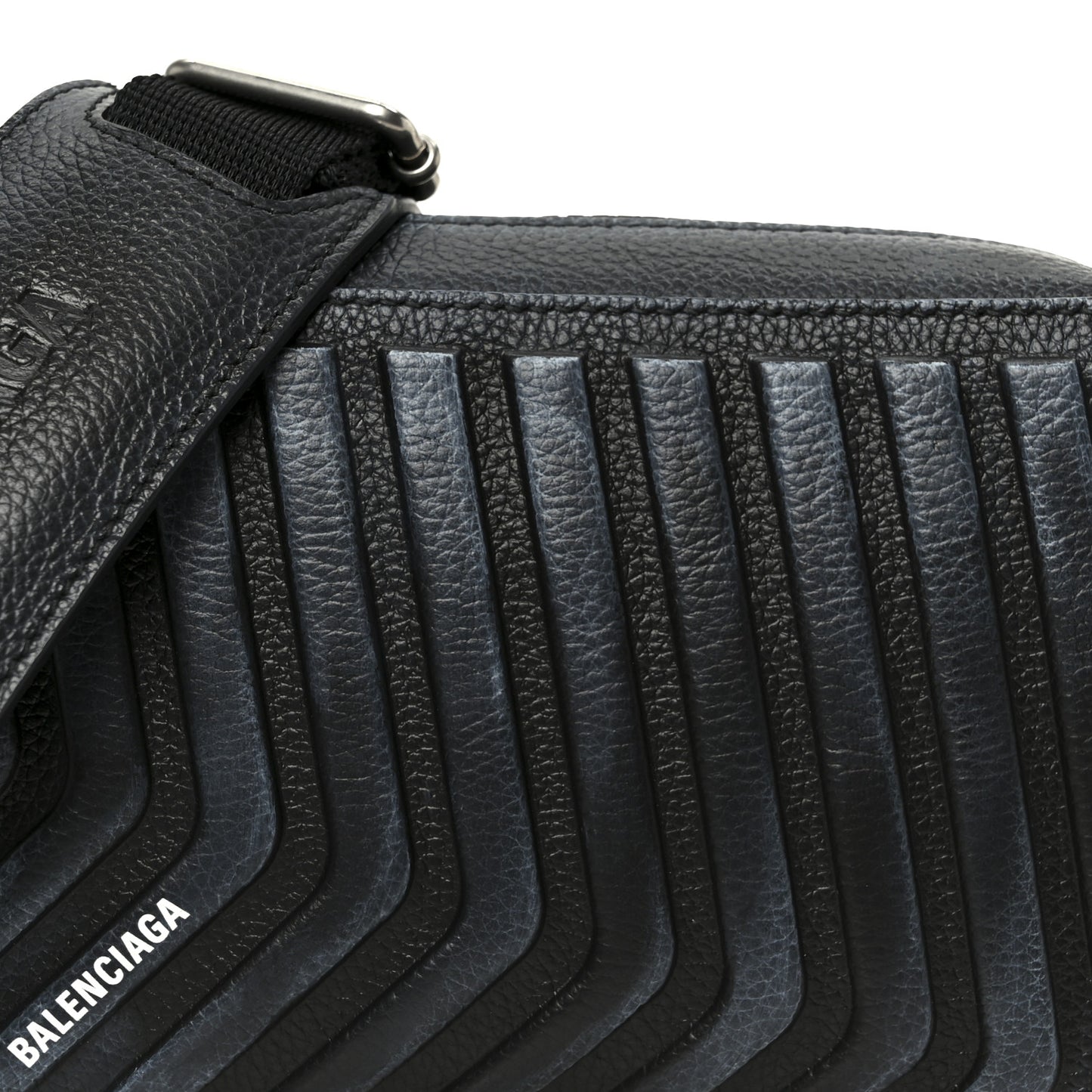 Grained Calfskin Embossed Car Camera Bag Black White Dirt